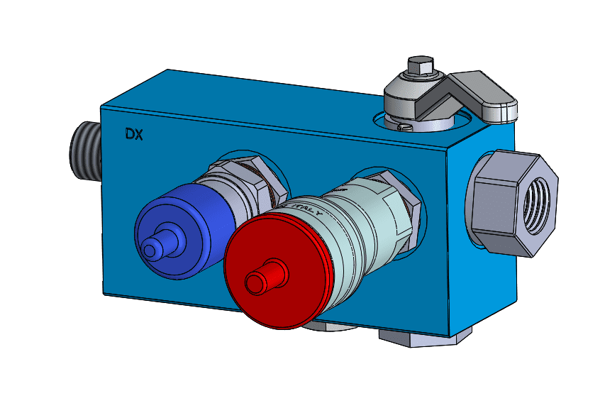 <p>Kit idraulico DX con regolatrice di pressione per installare accessori motrici quando non è presente la valvola Brevettata NO-STOP (solo al momento dell'ordine).</p>
