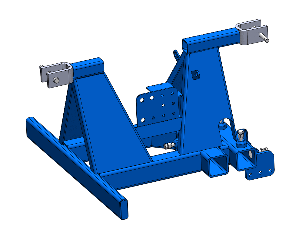 Chassis with reversible 3-point chassis. The attachments work with 68-90cm adjustable axis.