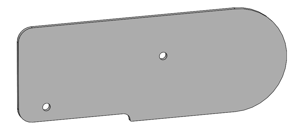 RH cover fin extension for adjustable ground fender, code 1046 or 1470.