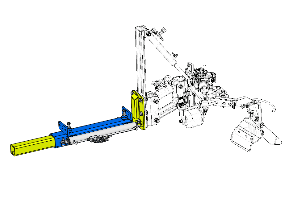 Allargamento laterale idraulico 50cm completo di cannocchiale estensibile con 2 innesti rapidi al trattore (senza flangiatura al trattore).